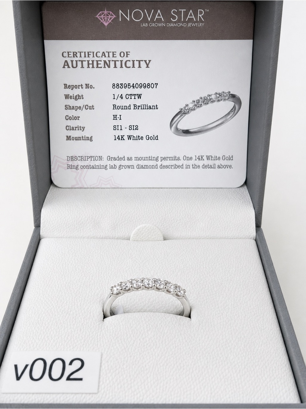 14kt white gold Seven-Stone Diamond Band-new with tags! - Picture 4 of 5